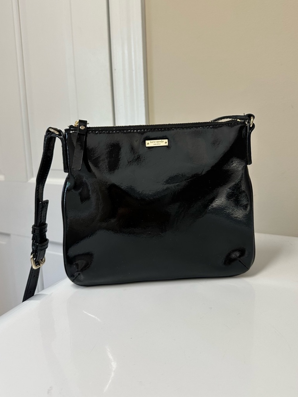 Kate Spade Black Patent Leather Crossbody Bag